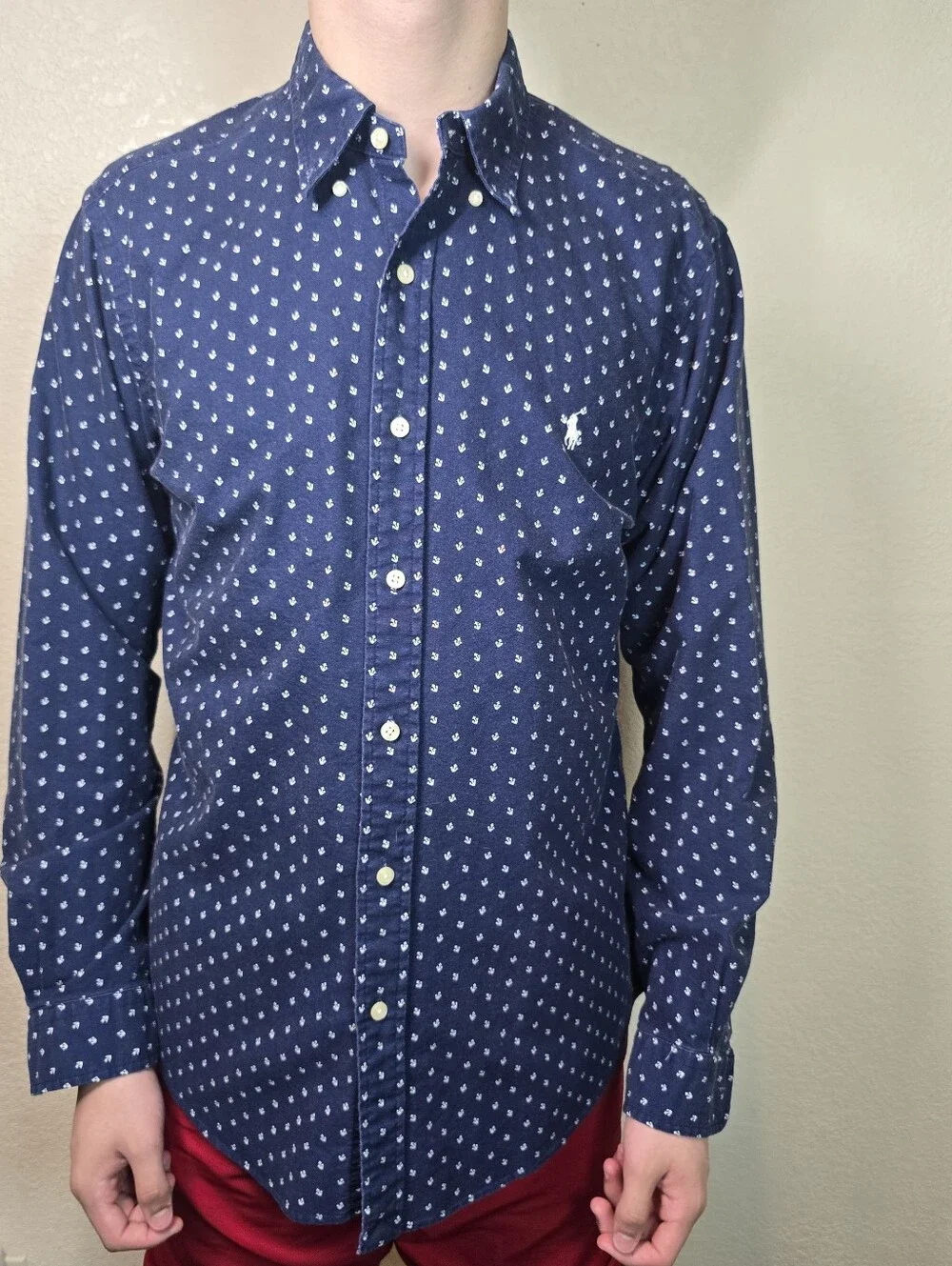 Polo Ralph Lauren Nautical Anchor  Button Down Shirt Large Nautical